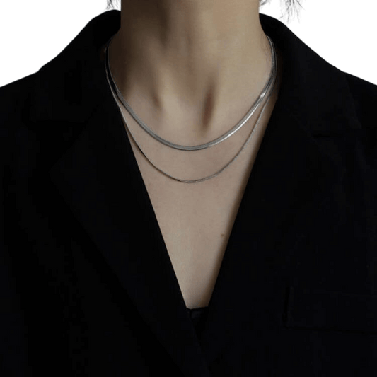 Minimalist Double-Layer Choker Necklace for Men and Women