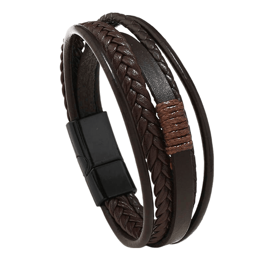 Crafted Woven Leather Bracelet for Men