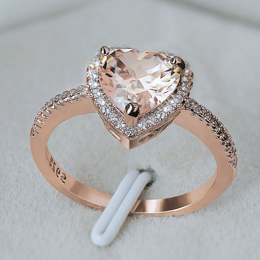 Romance - Champagne Colored Heart-shaped Ring