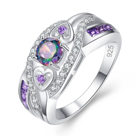 Exquis - Purple with Heart-shaped Decoration Ring