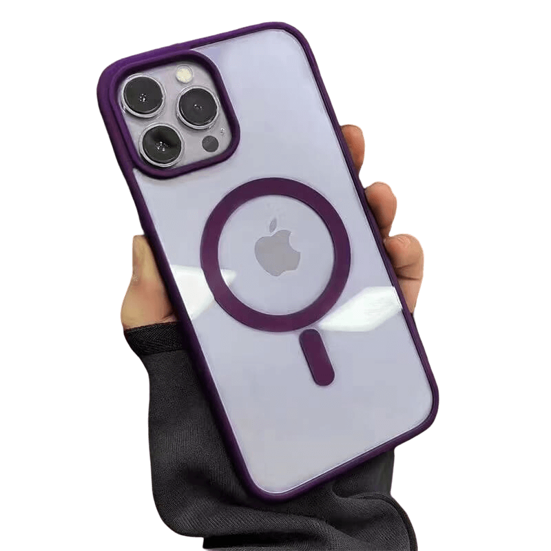 MagiGrip - Clear MagSafe iPhone Case - Purple