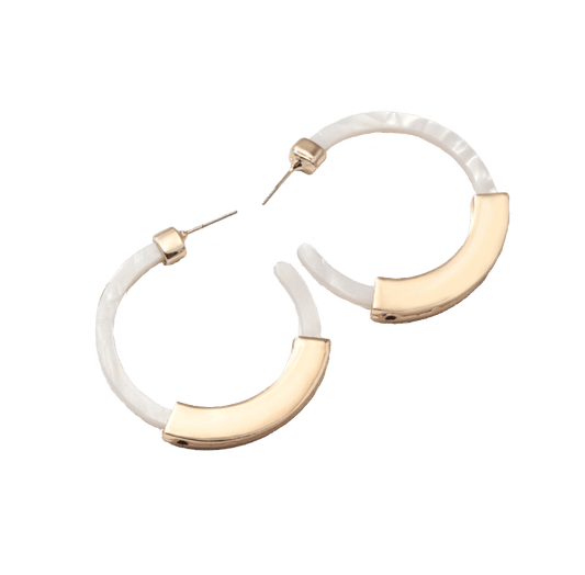 Acrylic Alloy C-Shaped Earrings