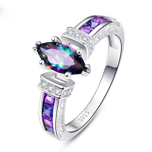 Violet - Colored Oval and Purple Ring