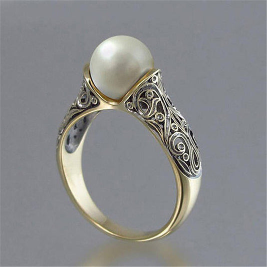 Nacré - Exquisite Pearly Carving Pattern Ring