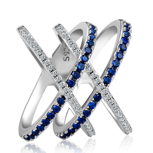 Croisé - Cross X-shaped Fully Inlaid Ring
