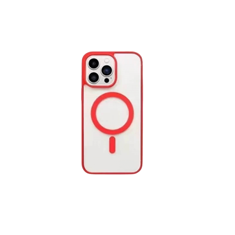MagiGrip - Clear MagSafe iPhone Case - Red