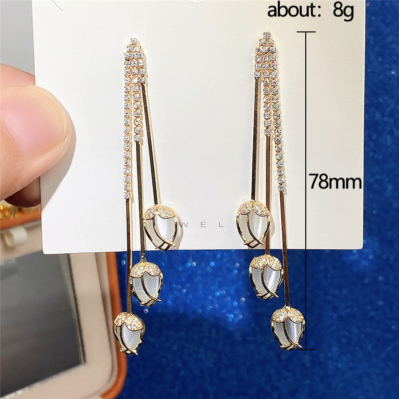 Tulipe - Long Tassel Earrings