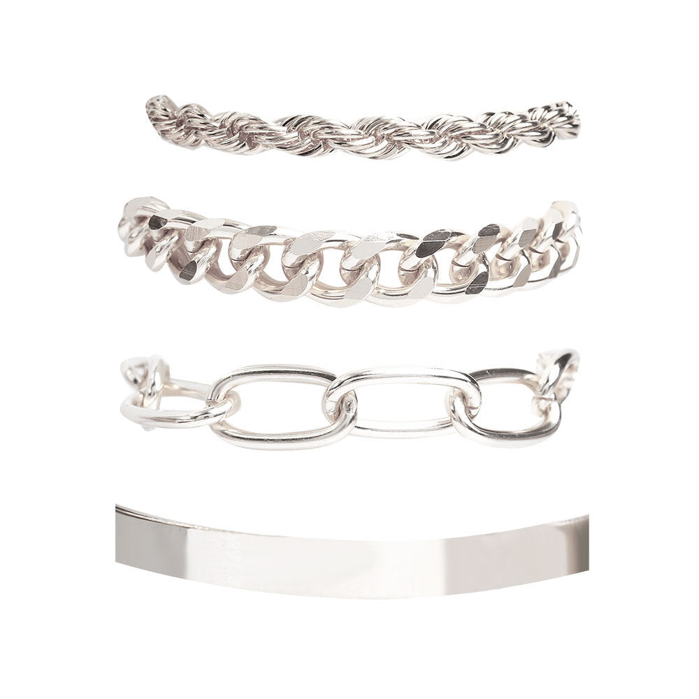 Set of 4 Fashionable Metal Bracelet