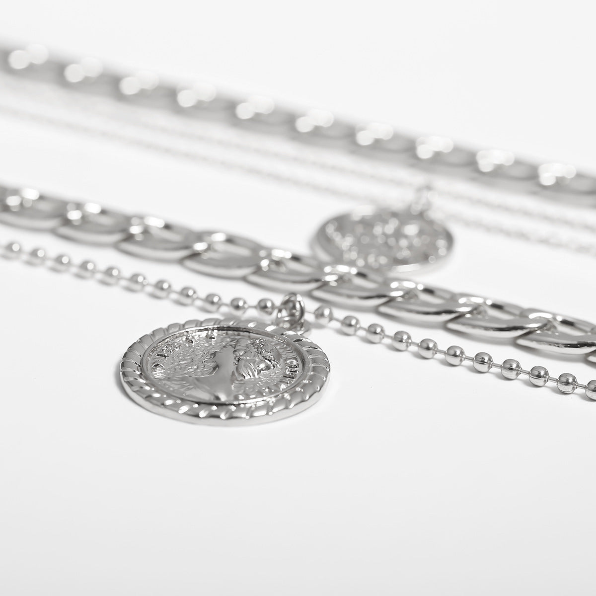 Stylish Multi-layered Pendant Metal Necklace
