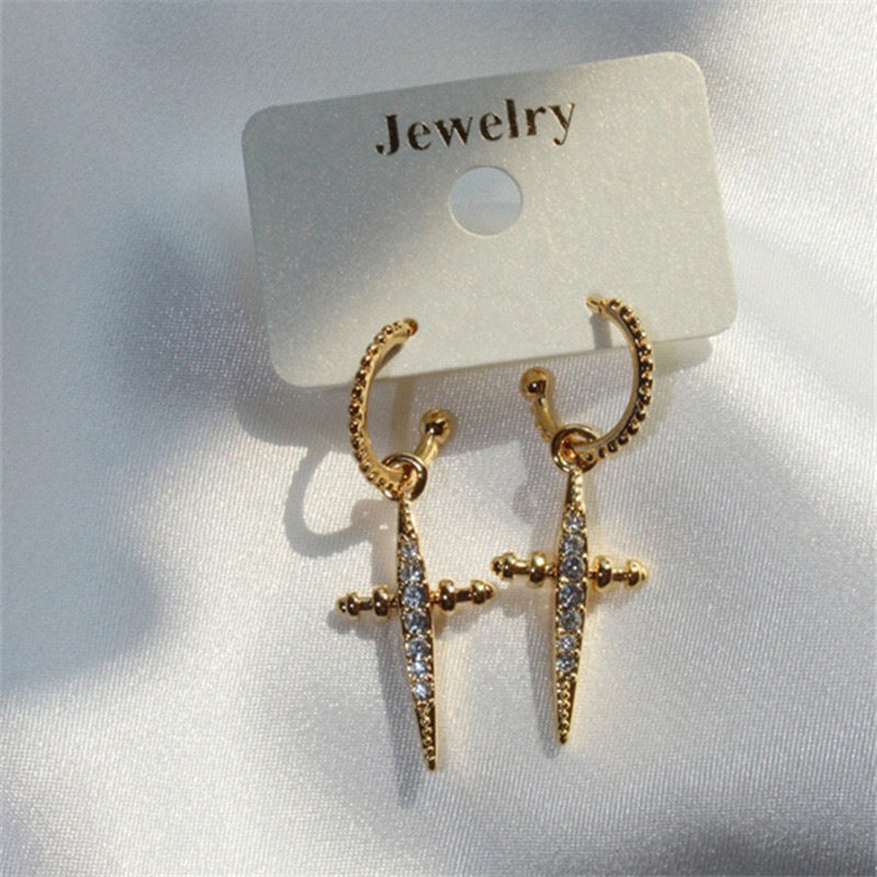 Croix - Golden Crucifix Earrings