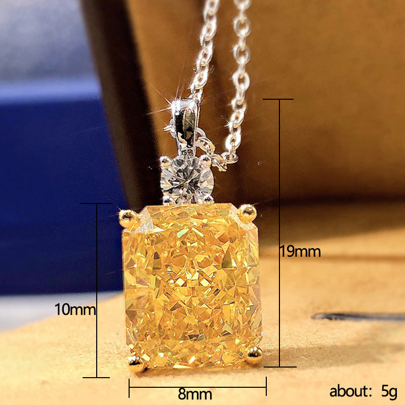 Mimosa - Clear Yellow Cube Necklace