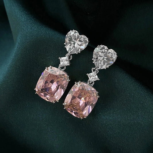 Sucré - Pink Pendant with heart Earrings