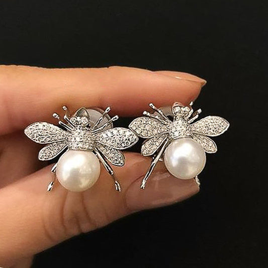 Abeille - Pearly Little Bee Earrings