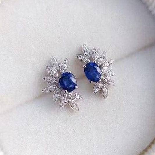 Pétale - Sweet Petals and Blue Earrings