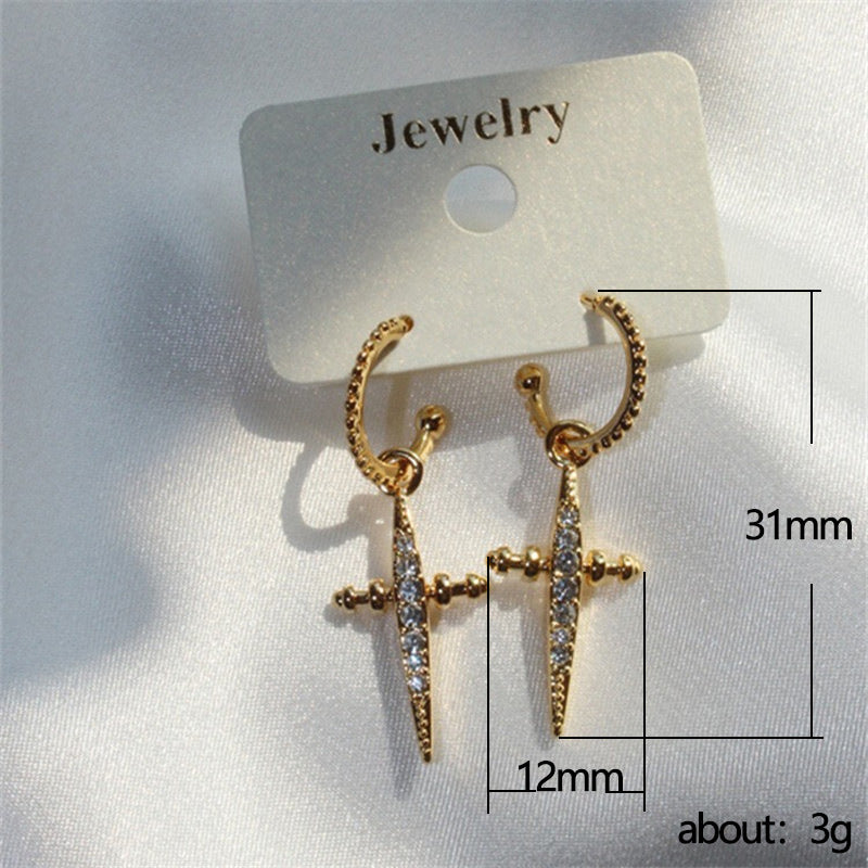 Croix - Golden Crucifix Earrings