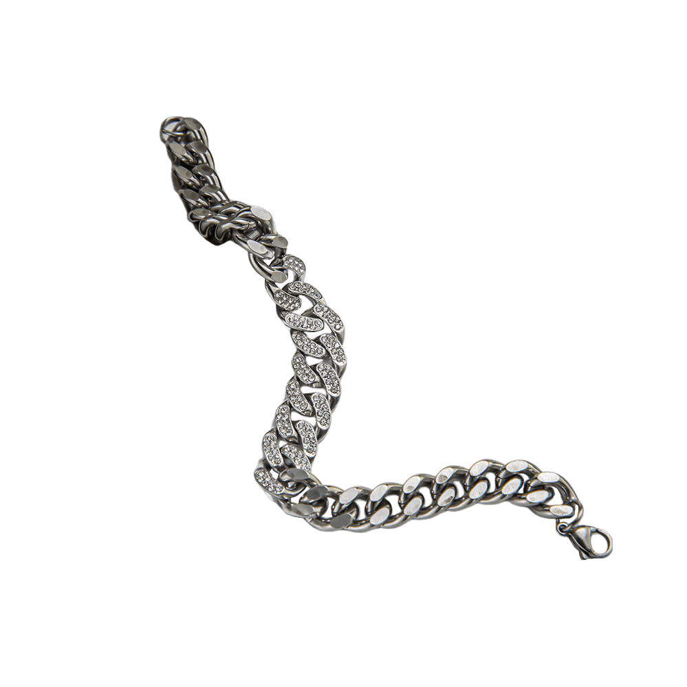 Silvery Chain-Link Bracelet for Men