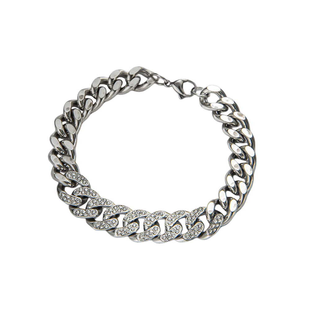 Silvery Chain-Link Bracelet for Men