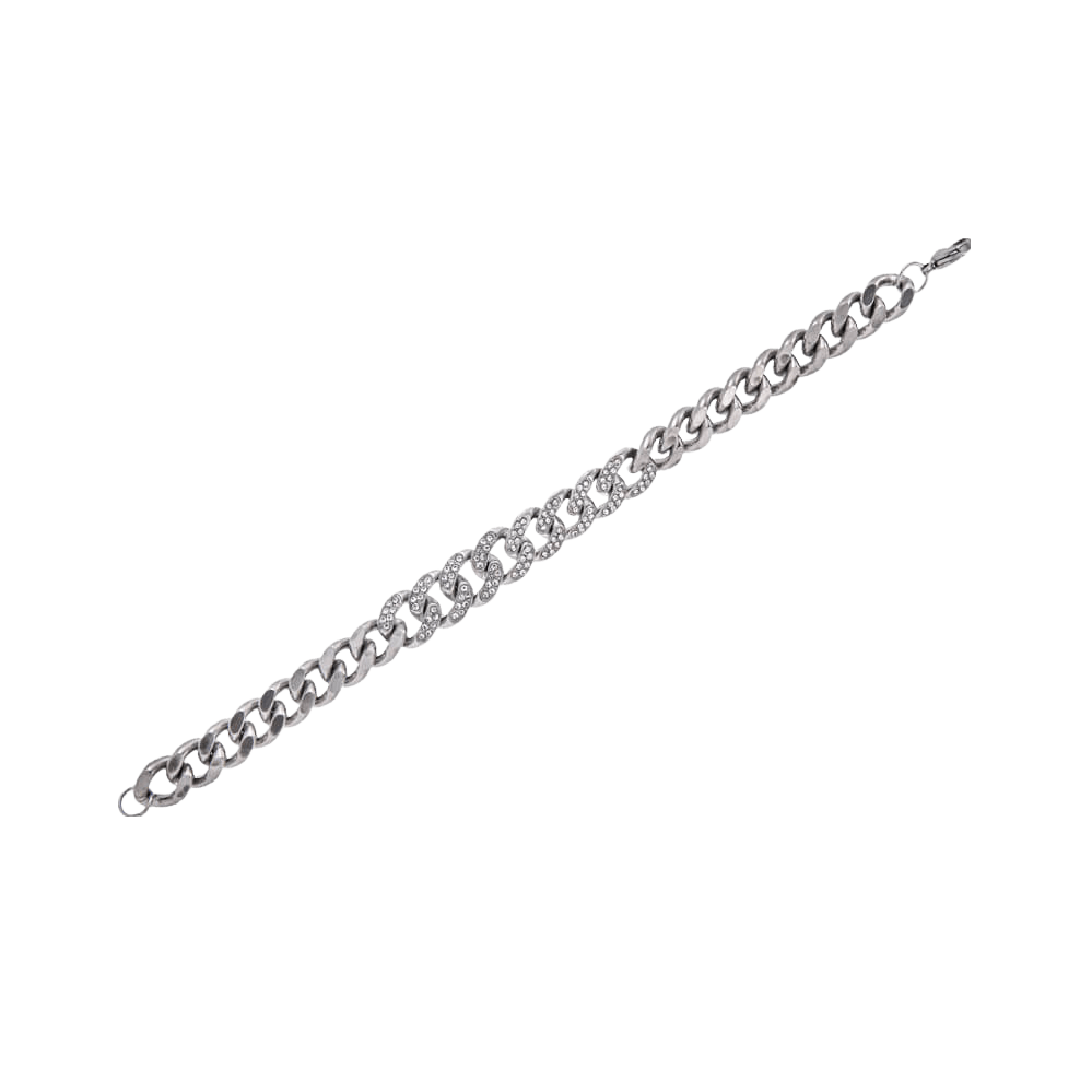 Silvery Chain-Link Bracelet for Men