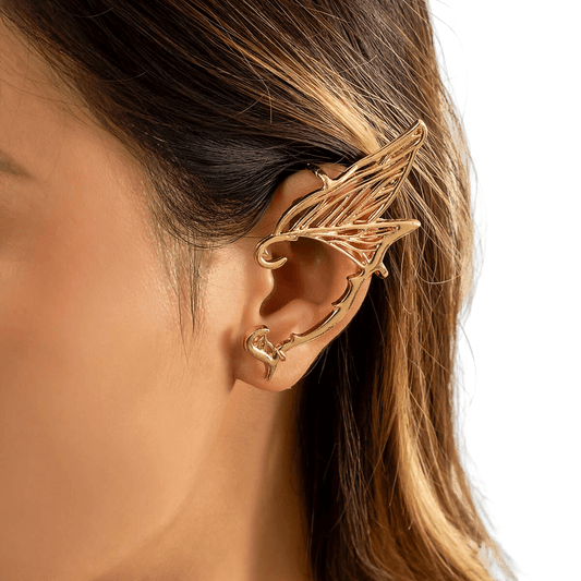 Butterfly Wing Elf Ear Shaped Metal Earrings